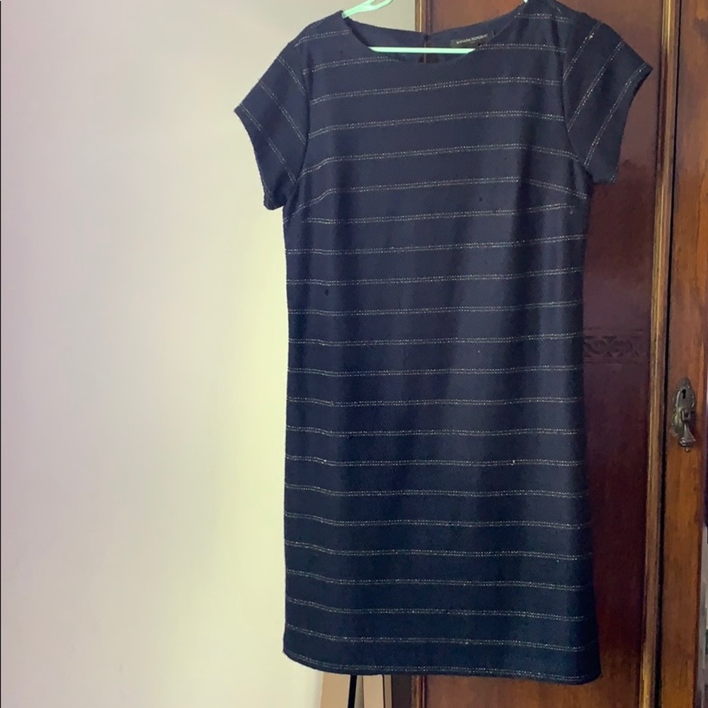 Blue tweed shift dress